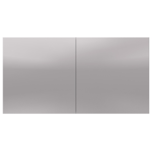 Розетка 2-местная, с заземлением, со шторками, со сдвижными крышками, с рамкой, AtlasDesign алюминий