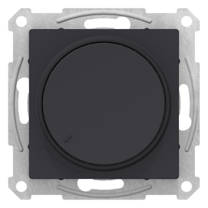 Светорегулятор (диммер) поворотно-нажимной 630 Вт, без рамки, AtlasDesign карбон