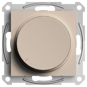 Светорегулятор (диммер) поворотно-нажимной, LED, RC, 400 Вт, без рамки, AtlasDesign песочный