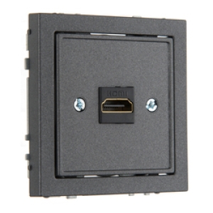 Розетка HDMI, без рамки, MODERN антрацит