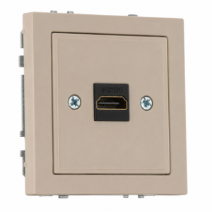 Розетка HDMI, без рамки, MODERN кремовый матовый
