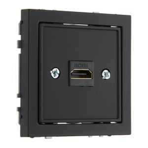 Розетка HDMI, без рамки, MODERN черный матовый