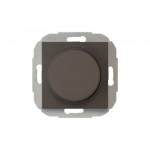 Диммер (светорeгулятор) поворотный LED 3-100W  "leading edge", без рамки, RETRO матовый коричневый