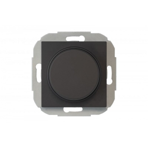 Диммер (светорeгулятор) поворотный LED 3-100W  "leading edge", без рамки, RETRO матовый черный