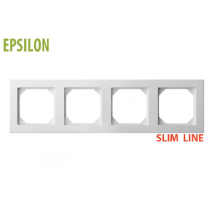 Рамка 4–местная SlimLine, EPSILON белый