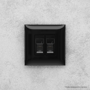 Розетка компьютерная кат.5e 2-местная, без рамки, Avanti "Черный квадрат"