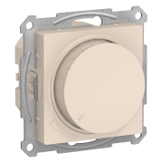 Светорегулятор (диммер) поворотно-нажимной 630 Вт, без рамки, AtlasDesign бежевый