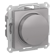 Светорегулятор (диммер) поворотно-нажимной 630 Вт, без рамки, AtlasDesign алюминий