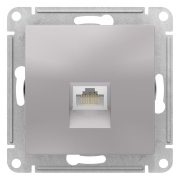 Розетка компьютерная экранированная, без рамки, AtlasDesign алюминий