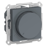 Светорегулятор (диммер) поворотно-нажимной 315 Вт, без рамки, AtlasDesign грифель