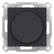 Светорегулятор (диммер) поворотно-нажимной 315 Вт, без рамки, AtlasDesign карбон