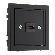 Розетка HDMI, без рамки, MODERN черный матовый