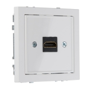 Розетка HDMI, без рамки, MODERN белый матированный