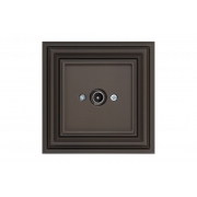 Розетка для ТВ проходная 12 dB, без рамки, RETRO матовый коричневый